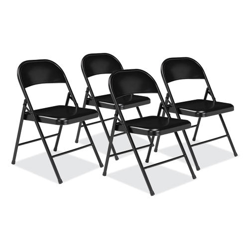 BASICS By NPS 900 Series All-steel Folding Chair Supports 250lb 17.75" Seat Height Black Seat/back/base 4/ctships In 1-3 Business Days
