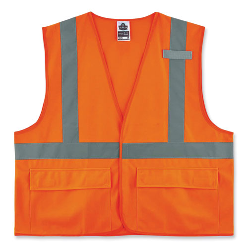 Ergodyne Glowear 8225hl Class 2 Standard Solid Hook And Loop Vest Polyester Orange Large/x-large