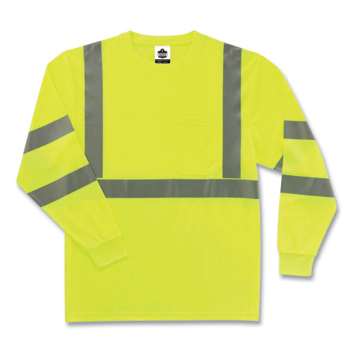 Ergodyne Glowear 8391 Class 3 Hi-vis Long Sleeve Shirt Polyester Lime Medium