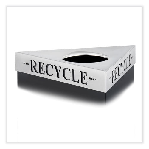 Safco Trifecta Waste Receptacle Lid. Laser Cut "recycle" Inscription 20wx20dx3h Stainless Steel