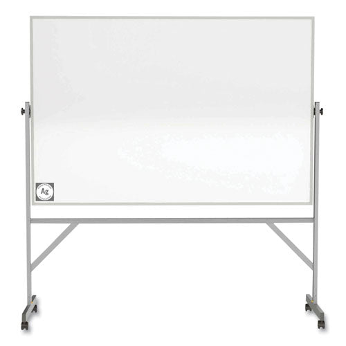 Ghent Reversible Magnetic Hygienic Porcelain Whiteboard Satin Aluminum Frame/stand 72x48 White Surface Ships In 7-10 Bus Days