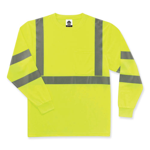 Ergodyne Glowear 8391 Class 3 Hi-vis Long Sleeve Shirt Polyester Lime X-large