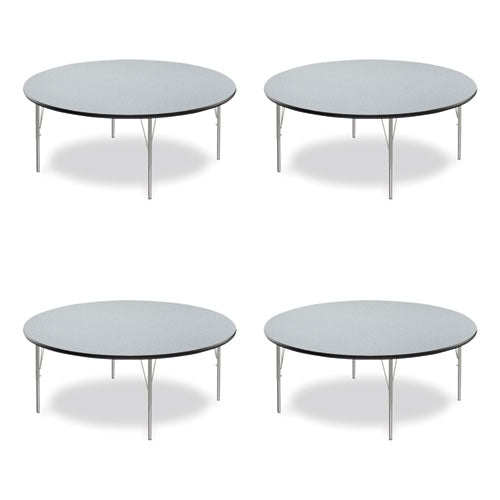 Correll Height Adjustable Activity Tables Round 60"x19" To 29" Gray Granite Top Gray Legs 4/pallet