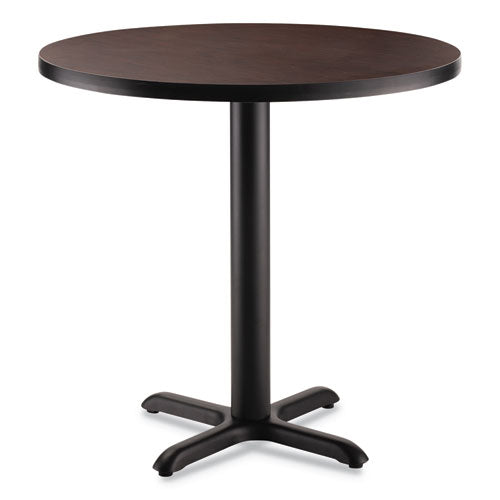 NPS Cafe Table 36" Diameterx30h Round Top/x-base Mahogany Top Black Base