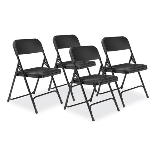 NPS 800 Series Plastic Folding Chair Supports 500lb 18" Seat Height Black Seat/back Black Base 4/ct Ships In 1-3 Bus Days