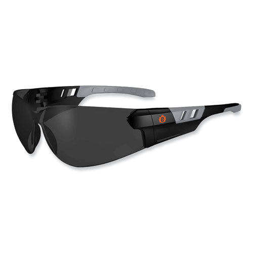 Ergodyne Skullerz Saga Frameless Safety Glasses Black Nylon Impact Frame Anti-fog Smoke Polycarb Lens