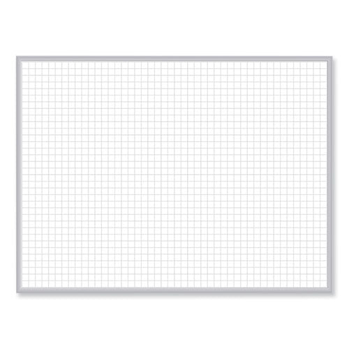 Ghent 1x1 Grid Magnetic Whiteboard 72.5x48.5 White/gray Surface Satin Aluminum Frame