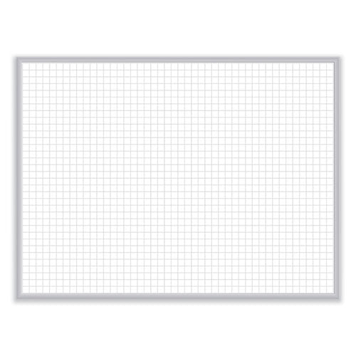 Ghent 1x1 Grid Magnetic Whiteboard 48.5x36.5 White/gray Surface Satin Aluminum Frame