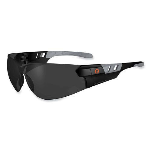 Ergodyne Skullerz Saga Frameless Safety Glasses Matte Black Nylon Impact Frame Smoke Polycarbonate Lens