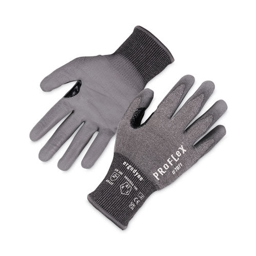 Ergodyne Proflex 7071 Ansi A7 Pu Coated Cr Gloves Gray 2x-large 12 Pairs/pack