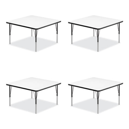 Correll Markerboard Activity Tables Square 48"x48"x19" To 29" White Top Black Legs 4/pallet