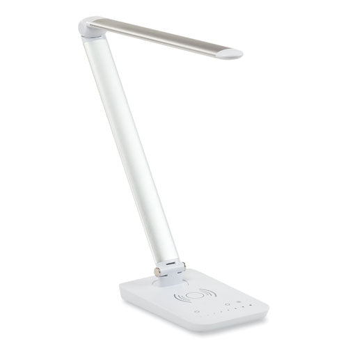 Safco Vamp Led Wireless Charging Lamp Multi-pivot Neck 16.75" High Silver