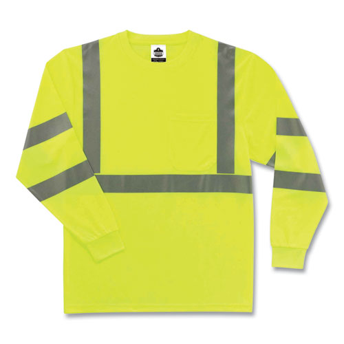 Ergodyne Glowear 8391 Class 3 Hi-vis Long Sleeve Shirt Polyester Lime 4x-large