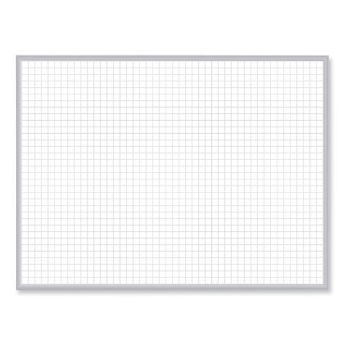Ghent 1x1 Grid Magnetic Whiteboard 96.5x48.5 White/gray Surface Satin Aluminum Frame