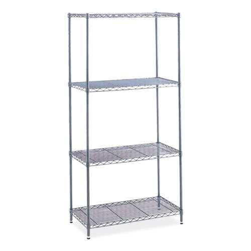 Safco Industrial Wire Shelving Four-shelf 36wx24dx72h Metallic Gray