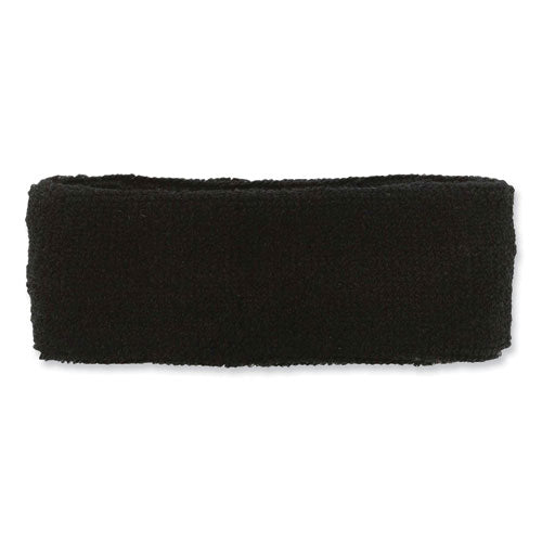 Ergodyne Chill-its 6550 Head Terry Cloth Sweatband Cotton Terry One Size Fits Most Black