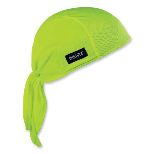 Ergodyne Chill-its 6615 High-perform Bandana Doo Rag With Terry Cloth Sweatband One Size Fits Most Lime