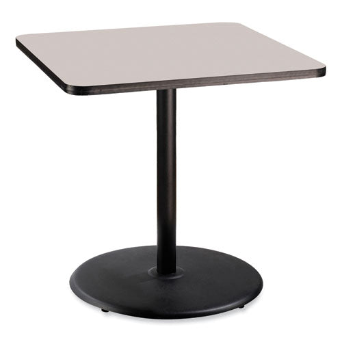 NPS Cafe Table 36wx36dx36h Square Top/round Base Gray Nebula Top Black Base