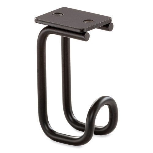 Safco Table Hooks 1.25x1.75x3.25 Black 6/pack