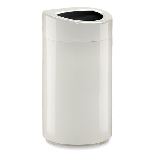 Safco Open Top Oval Waste Receptacle 14 Gal Steel White