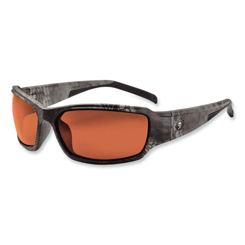 Ergodyne Skullerz Thor Safety Glasses Kryptek Tyhpon Nylon Impact Frame Polarized Copper Polycarb Lens