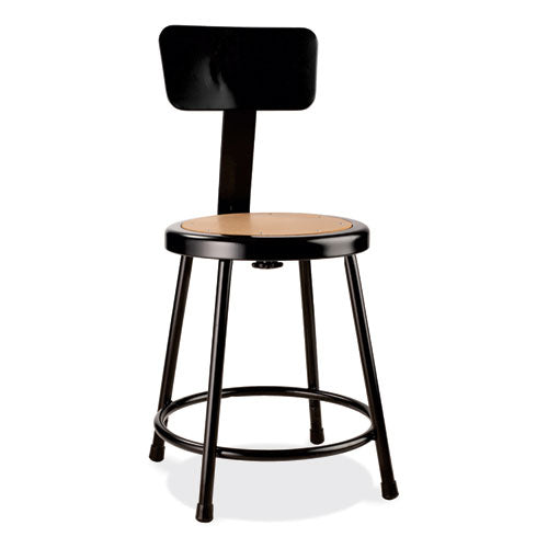 NPS 6200 Series 18" Heavy Duty Stool W/backrest Supports 500 Lb 33" Seat Ht Brown Seat Black Back/base Ships In 1-3 Bus Days