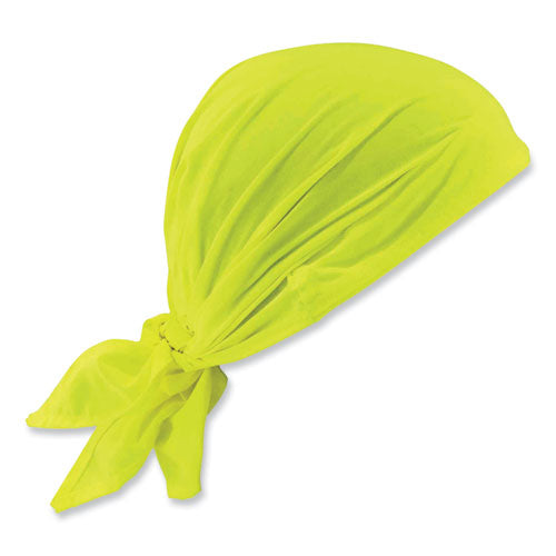 Ergodyne Chill-its 6710 Cooling Embedded Polymers Tie Bandana Triangle Hat One Size Fits Most Lime