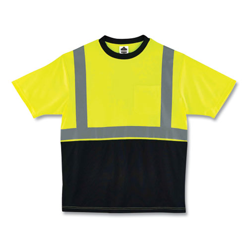 Ergodyne Glowear 8289bk Class 2 Hi-vis T-shirt With Black Bottom 3x-large Lime