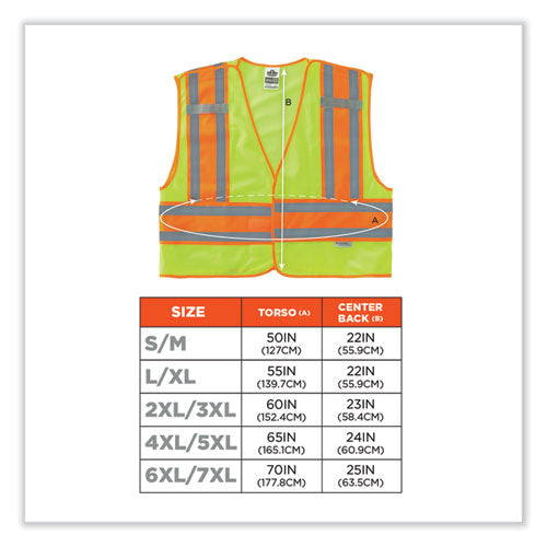 Ergodyne Glowear 8245psv Class 2 Public Safety Vest Polyester 6x-large/7x-large Lime