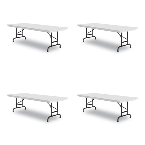 Correll Adjustable Folding Tables Rectangular 96"x30"x22" To 32" Gray Top Black Legs 4/pallet