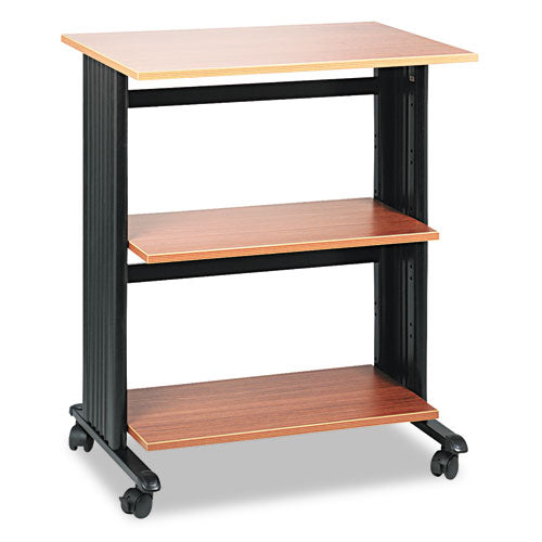 Safco Muv Three Level Machine Cart/printer Stand Engineered Wood 3 Shelves 29.5x20x35 Oak/black