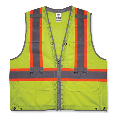 Ergodyne Glowear 8231tvk Class 2 Hi-vis Tool Tethering Safety Vest Kit Polyester 4x-large/5x-large Lime