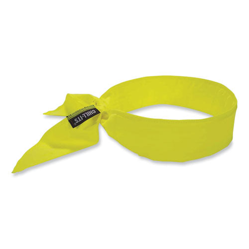 Ergodyne Chill-its 6702 Cooling Embedded Polymers Tie Bandana One Size Fits Most Lime