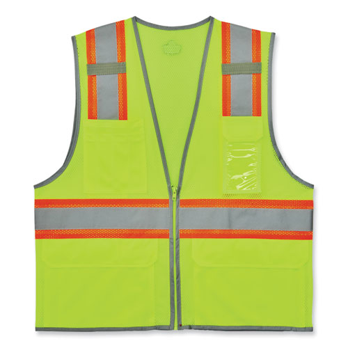 Ergodyne Glowear 8246z-s Single Size Class 2 Two-tone Mesh Vest Polyester X-large Lime