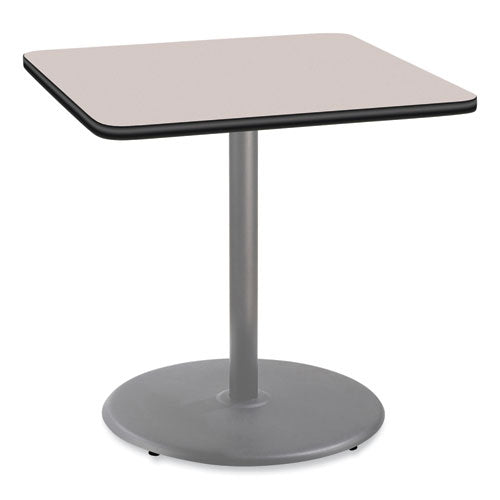 NPS Cafe Table 36wx36dx36h Square Top/round Base Gray Nebula Top Gray Base