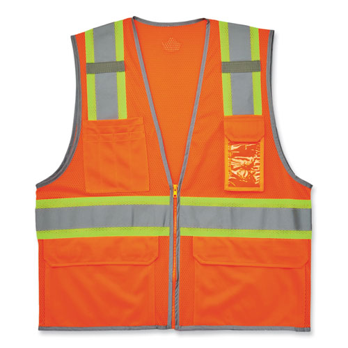 Ergodyne Glowear 8246z-s Single Size Class 2 Two-tone Mesh Vest Polyester 2x-large Orange