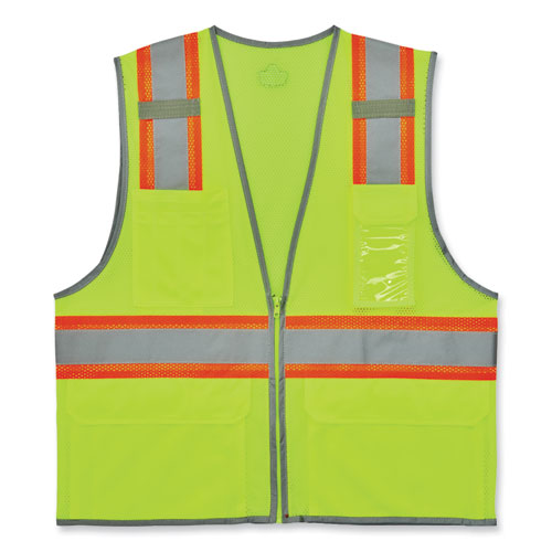 Ergodyne Glowear 8246z-s Single Size Class 2 Two-tone Mesh Vest Polyester Medium Lime