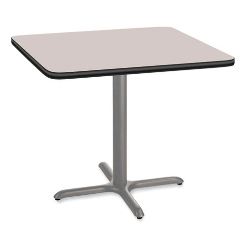 NPS Cafe Table 36wx36dx30h Square Top/x-base Gray Nebula Top Gray Base