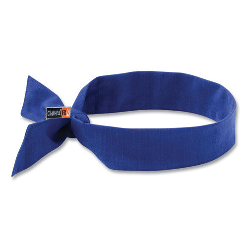 Ergodyne Chill-its 6700fr Fire Resistant Cooling Tie Bandana Headband One Size Fits Most Blue