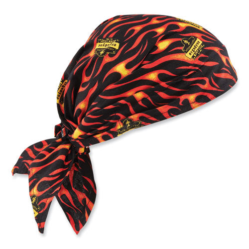 Ergodyne Chill-its 6710ct Cooling Pva Tie Bandana Triangle Hat One Size Fits Most Flames