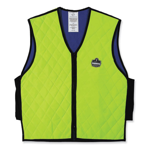 Ergodyne Chill-its 6665 Embedded Polymer Cooling Vest With Zipper Nylon/polymer 3x-large Lime