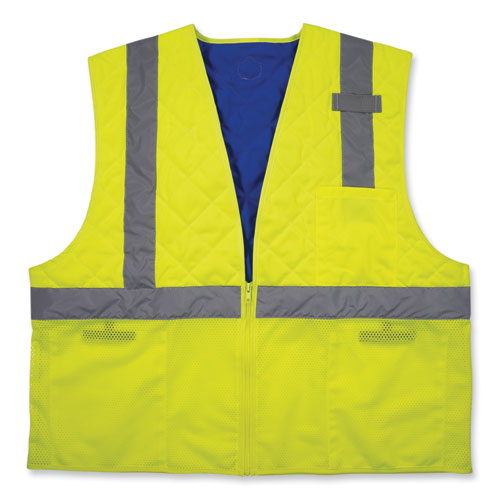 Ergodyne Chill-its 6668 Class 2 Hi-vis Safety Cooling Vest. Polymer Large Lime