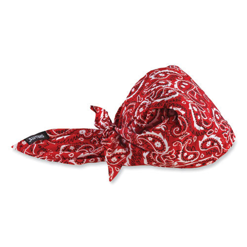 Ergodyne Chill-its 6710ct Cooling Pva Tie Bandana Triangle Hat One Size Fits Most Red Western