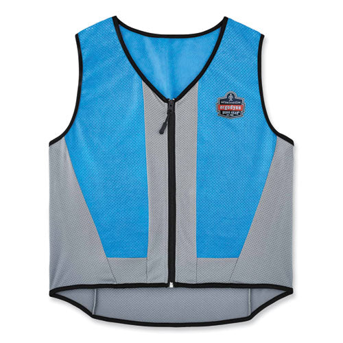 Ergodyne Chill-its 6667 Wet Evaporative Pva Cooling Vest With Zipper Pva Large Blue