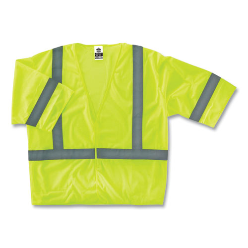 Ergodyne Glowear 8310hl Class 3 Economy Hook And Loop Vest Polyester 4x-large/5x-large Lime