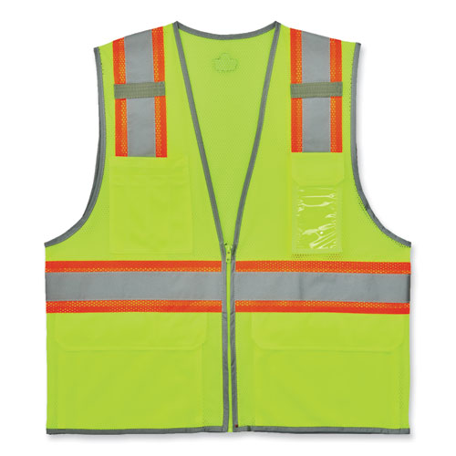 Ergodyne Glowear 8246z-s Single Size Class 2 Two-tone Mesh Vest Polyester 2x-large Lime