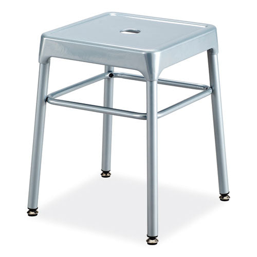 Safco Steel Guestbistro Stool Backless Supports Up To 250 Lb 18" High Silver Seat Silver Base