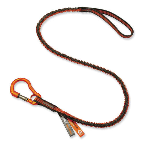 Ergodyne Squids 3100f(x) Tool Lanyard W/aluminum Carabiner+loop 10 Lb Max Work Cap 38" To 48"orange/grayships In 1-3 Business Days