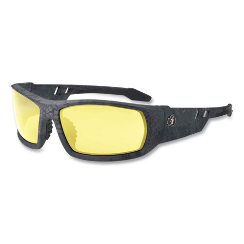 Ergodyne Skullerz Odin Safety Glasses Kryptek Typhon Nylon Impact Frame Yellow Polycarbonate Lens