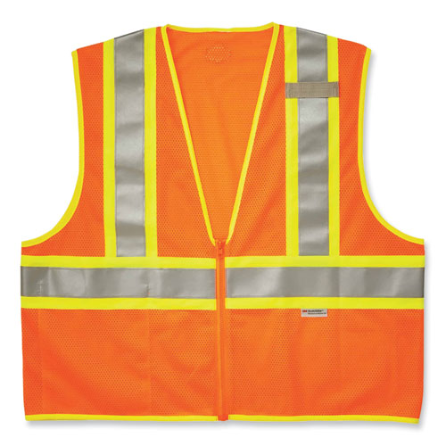 Ergodyne Glowear 8230z Class 2 Two-tone Mesh Zipper Vest Polyester Small/medium Orange